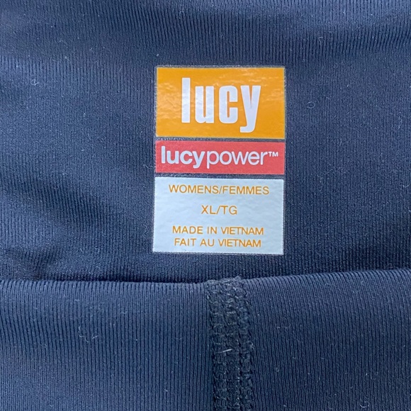 Lucy Athletic Power Shorts Wide Drawstring Waistband Two Layers Black Size XL - Picture 8 of 9